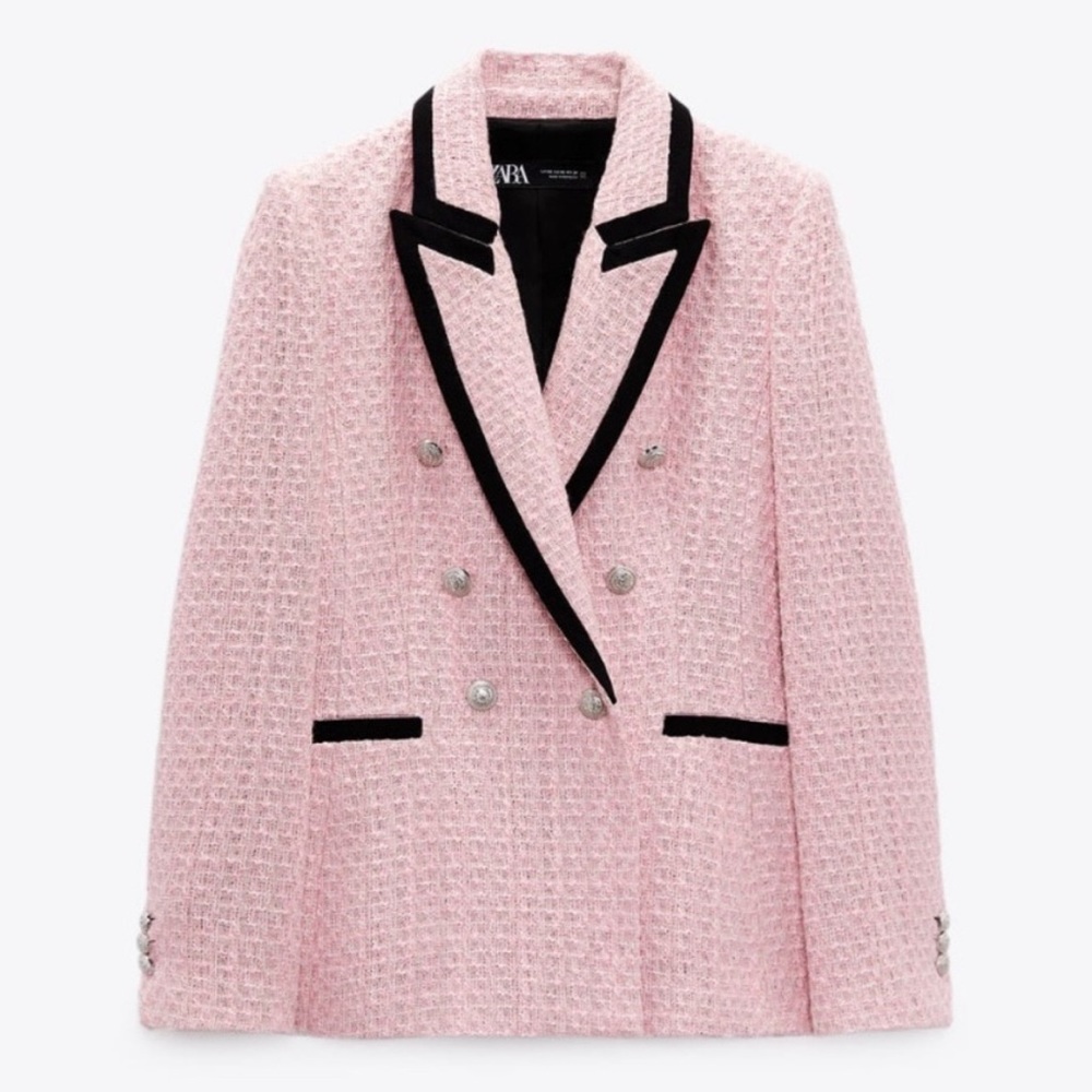 Pink blazer women’s POWERSUIT tweed